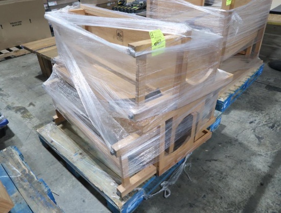 3) wooden merchandisers