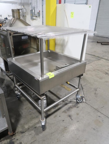 stainless iced product cart w/ ceiling, anglable