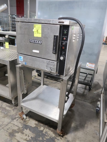 Hobart steamer, on stand w/ casters