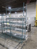 wire shelving unit, epoxy coated, on casters