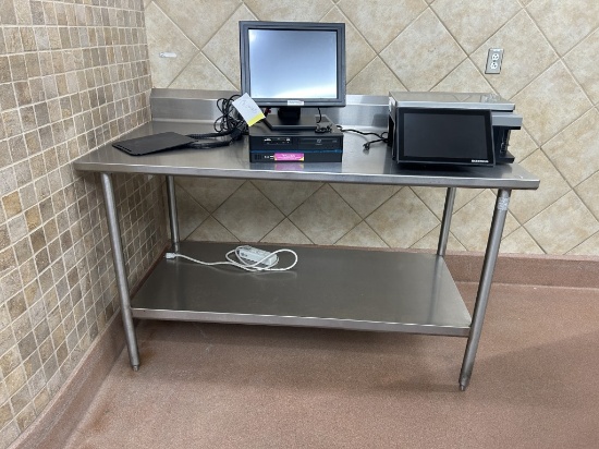 JOHN BOOS 5FT STAINLESS STEEL TABLE W/ BACKSPLASH