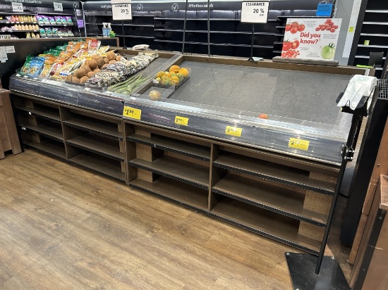 6FT PORTABLE SLANTED DRY PRODUCE TABLE W/ SHELVING BELOW