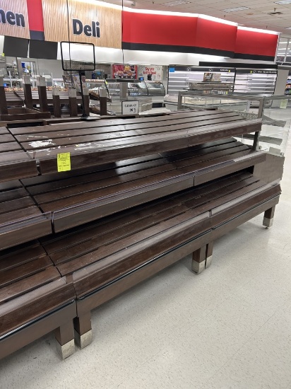 3-TIER SLANTED WOODEN BAKERY DISPLAYS