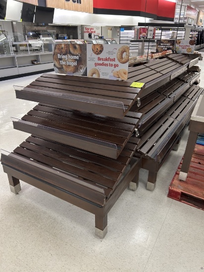 3-TIER SLANTED WOODEN BAKERY DISPLAYS