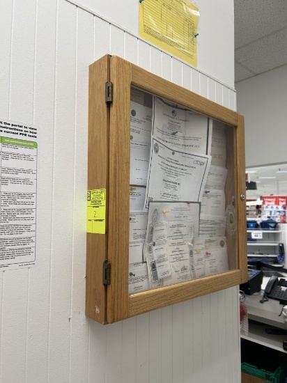 CERTIFICATE CABINET AND BULLETIN BOARD