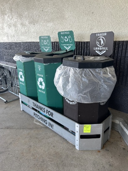 POLY WASTE DISPOSAL CONTAINERS W/ CONTAINMENT BASE