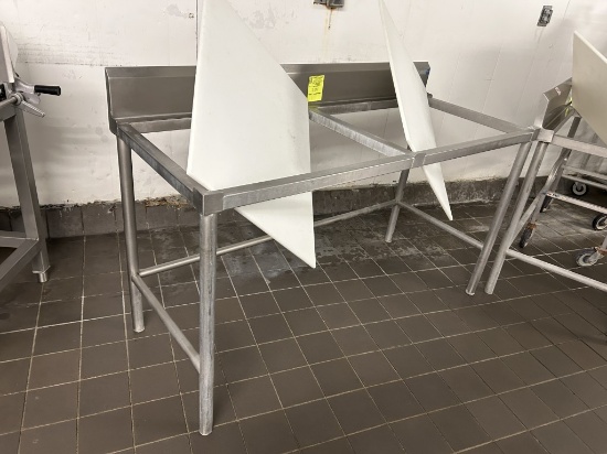 60IN X 25IN POLYTOP TABLE W/ BACKSPLASH
