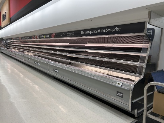 64FT RUN OF KYSOR WARREN MULTIDECK MEAT CASES