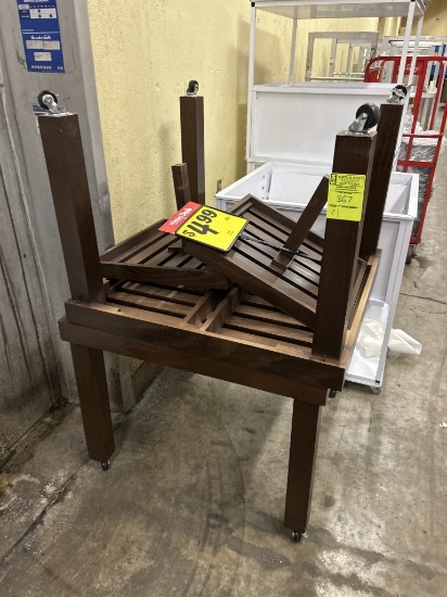 PORTABLE WOODEN MERCHANDISING TABLES