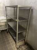 48IN X 18IN STAINLESS STEEL RACK ON CASTERS