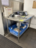 48IN X 30IN STAINLESS STEEL TABLE W/ BACKSPLASH