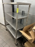 48IN X 18IN STAINLESS STEEL RACK ON CASTERS