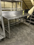 60IN X 25IN STAINLESS STEEL TABLE W/ BACKSPLASH
