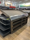 6FT PORTABLE SLANTED DRY PRODUCE TABLE W/ SHELVING BELOW