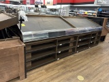 6FT PORTABLE SLANTED DRY PRODUCE TABLE W/ SHELVING BELOW