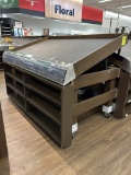 6FT PORTABLE SLANTED DRY PRODUCE TABLE W/ SHELVING BELOW