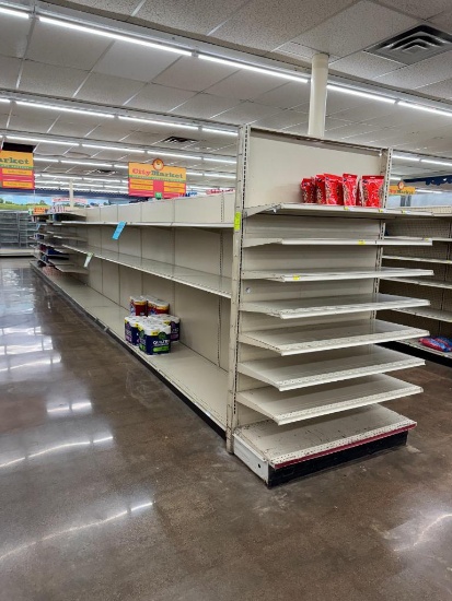 Madix gondola shelving, 48' run w/ 1) 4' endcap