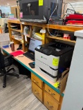 work desk w/ shelves above