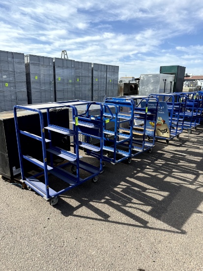 SIX SLOT BLUE STOCKING CARTS