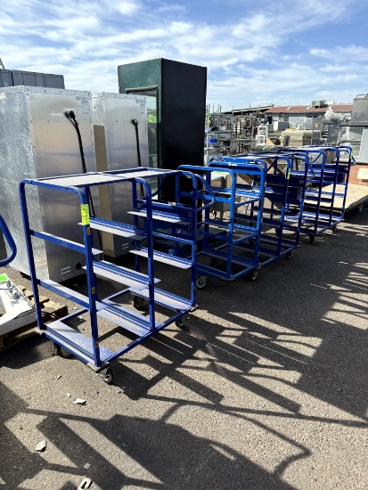 SIX SLOT BLUE STOCKING CARTS