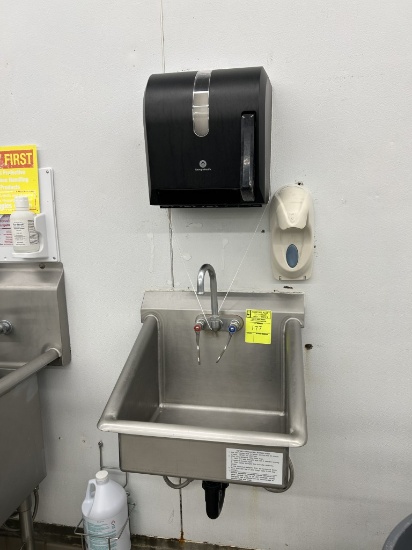 HAND SINK W/ SOAP AND PAPER TOWEL DISPENSER