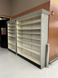 6FT AND 4FT LOZIER WALL SHELVING W/ WOODEN SHADOW BOX ENCLOSURES