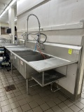 STAINLESS STEEL THREE COMPARTMENT SINK W/ SPRAYER
