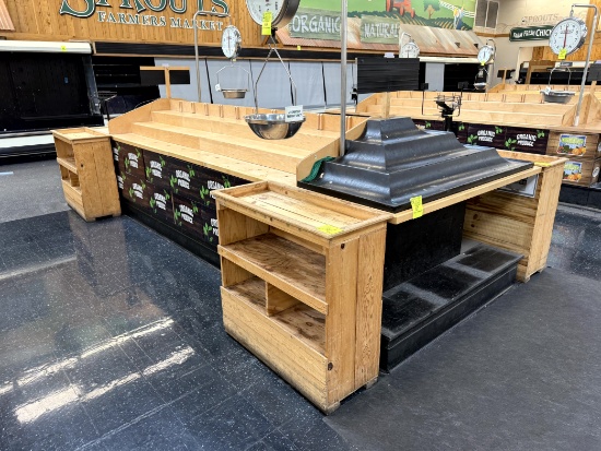 LARGE WOOD PRODUCE DISPLAY