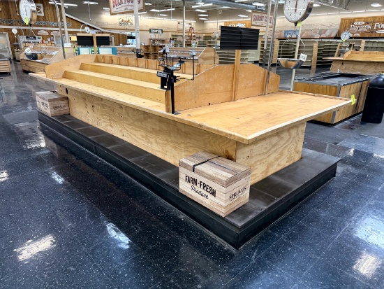 LARGE WOOD PRODUCE DISPLAY