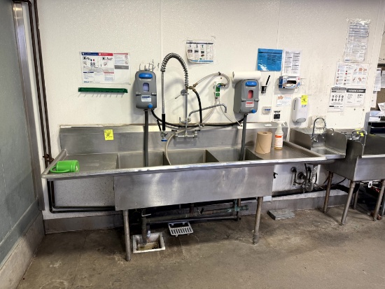 THREE COMPARTMENT STAINLESS SINK W/ SANITATION
