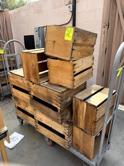 GROUP OF WOOD CRATES