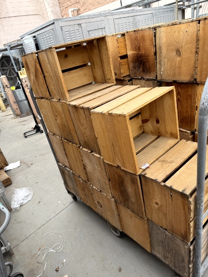 GROUP OF WOOD CRATES