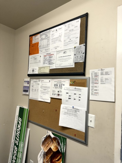 ALL CORK BOARDS IN OFFICE