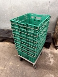 GROUP OF PRODUCE BINS ON DOLLY