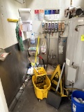 ALL JANITORIAL SUPPLIES IN HEATER CLOSET