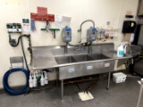 THREE COMPARTMENT STAINLESS SINK W/ SANITATION
