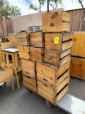 GROUP OF WOOD CRATES