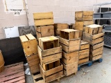 TWO PALLETS OF WOOD CRATES
