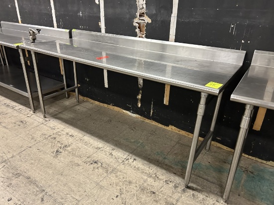 ADVANCE TABCO 7' STAINLESS STEEL WORK TABLE W/5" BACKSPLASH