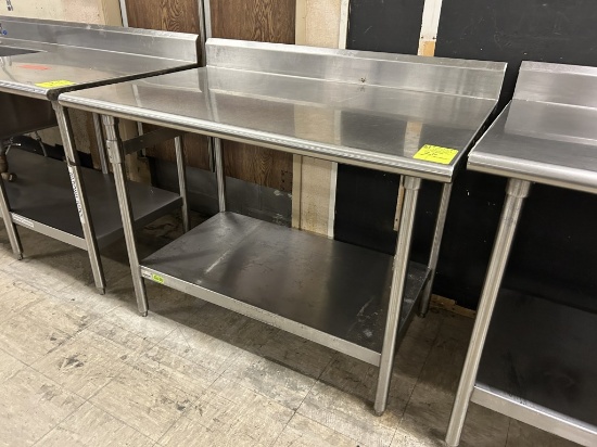 ADVANCE TABCO 4' STAINLESS STEEL WORK TABLE W/5" BACKSPLASH