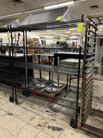 ULINE 5 TIER WIRE RACK W/CASTERS