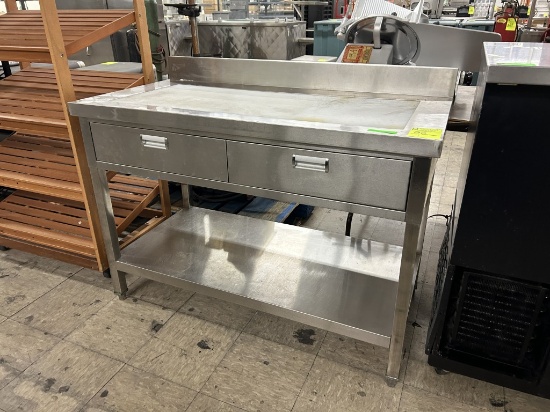 POLY TOP WORK TABLE W/ 2 PULL OUT DRAWERS