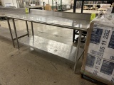 ADVANCE TABCO 6FT STAINLESS STEEL TABLE W/ BACKSPLASH