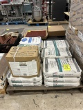 PALLET OF ASSORTED FLOORING UNDERLAYMENT MATERIALS AND ADHESIVE