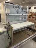6FT POLYTOP TABLE W/ BACKSPLASH AND OVERSHELF
