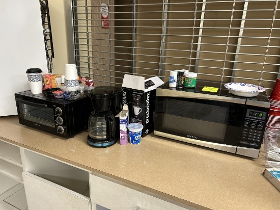 MICROWAVE, TOASTER OVEN, COFFEE MAKER