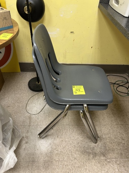 PLASTIC CHAIRS W/ METAL FRAMES