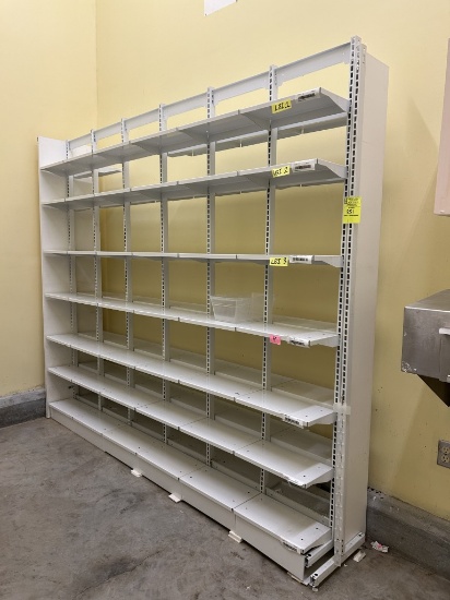 8FT OF DOUBLE SIDED PHARMACY SHELVING