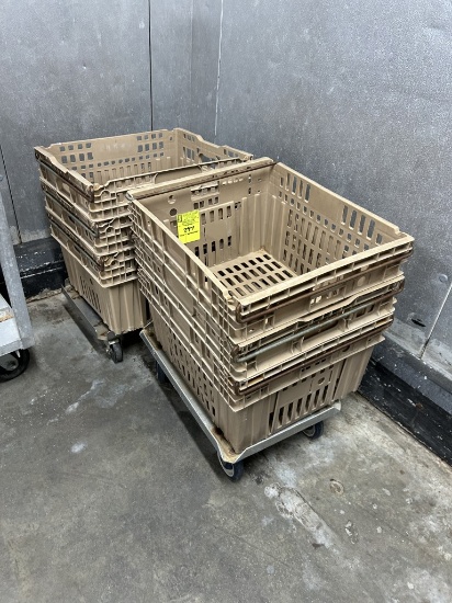 FLOOR DOLLEYS W/ PRODUCE CRATES