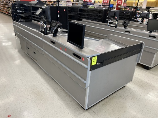 UNMARKED SINGLE BELT CHECKSTAND (NO POINT OF SALES)
